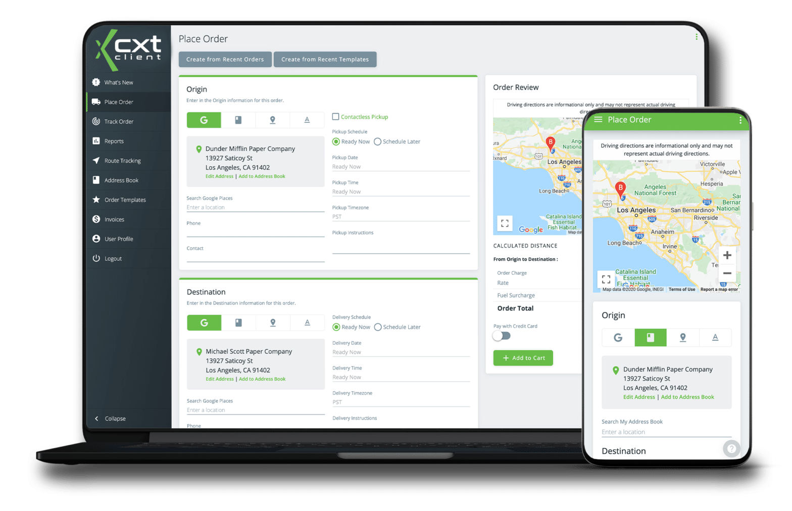 Package Tracking & Ordering Portal | Client App by CXT Software