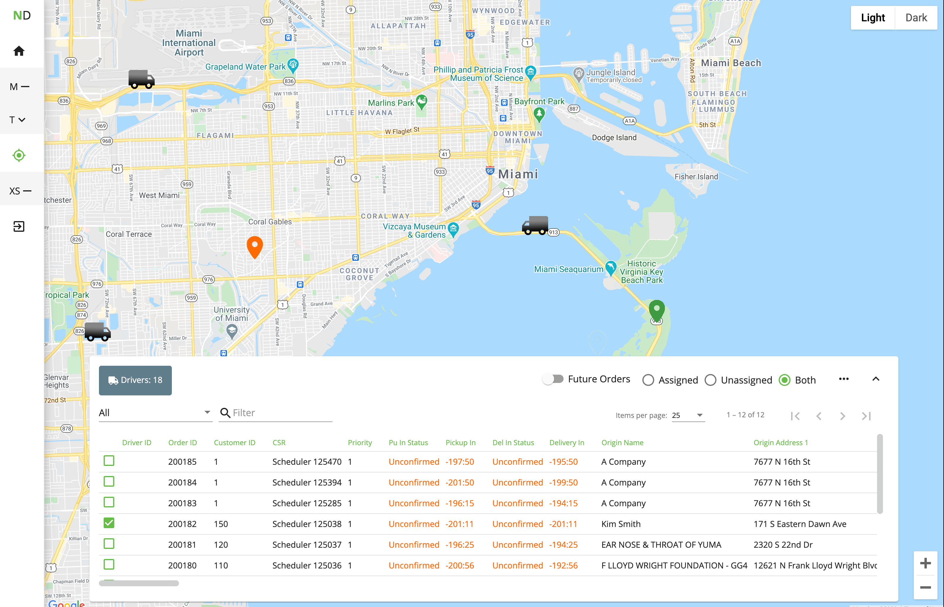 CXT Software visual dispatch example