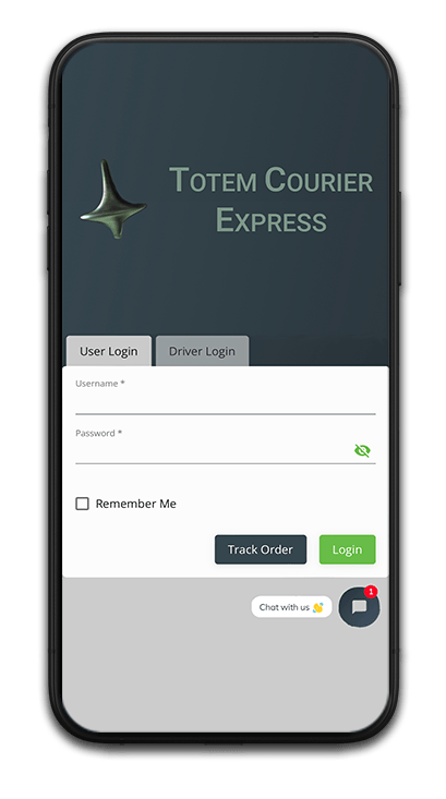 Client Portal log in screen with chat widget