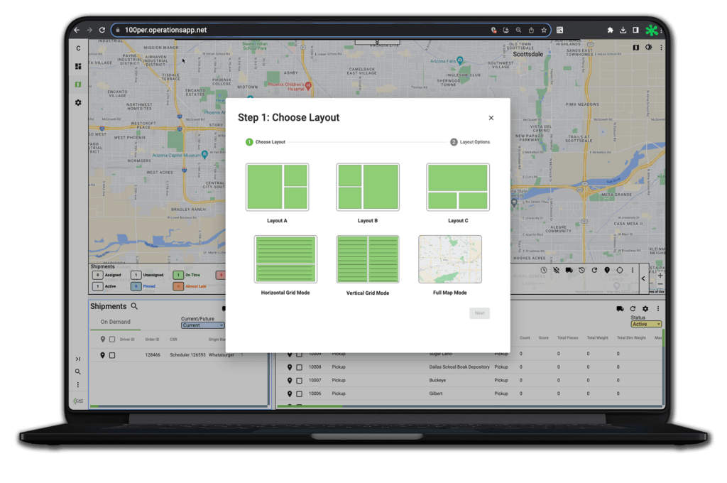 CXT Software layout options for visual dispatch board