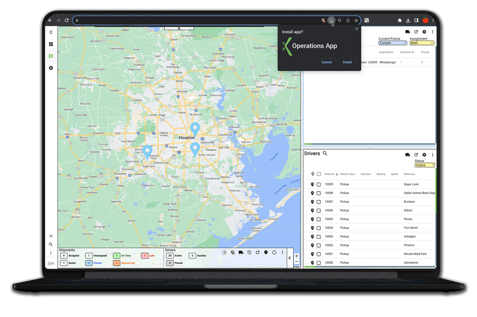 CXT Software logistics and courier operations app