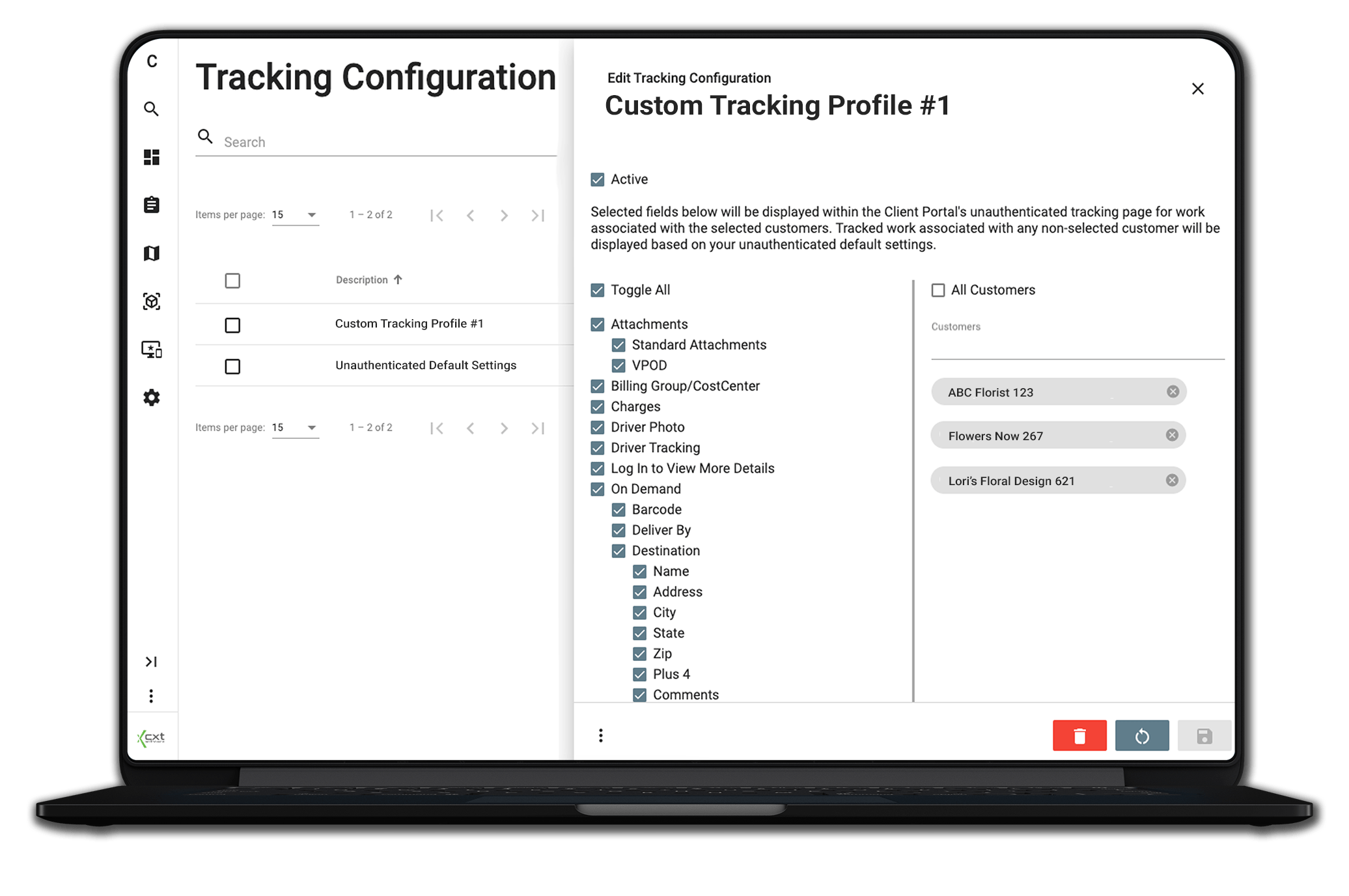 CXT Software unauthenticated tracking options