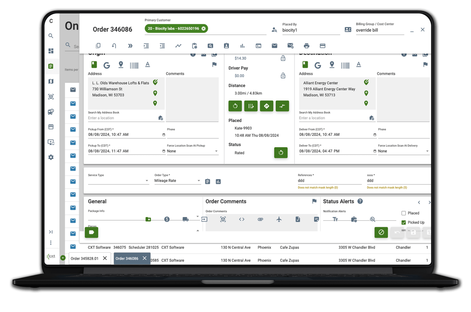 route,courier dispatching,shipment distribution,routed work,route optimization