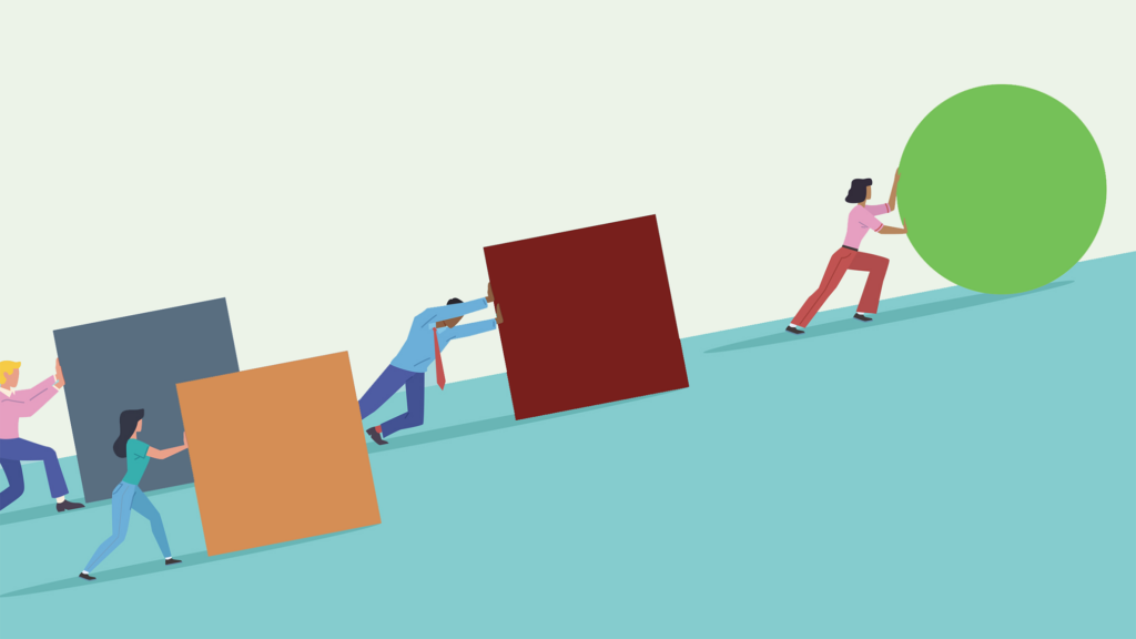 illustration depicting upward market