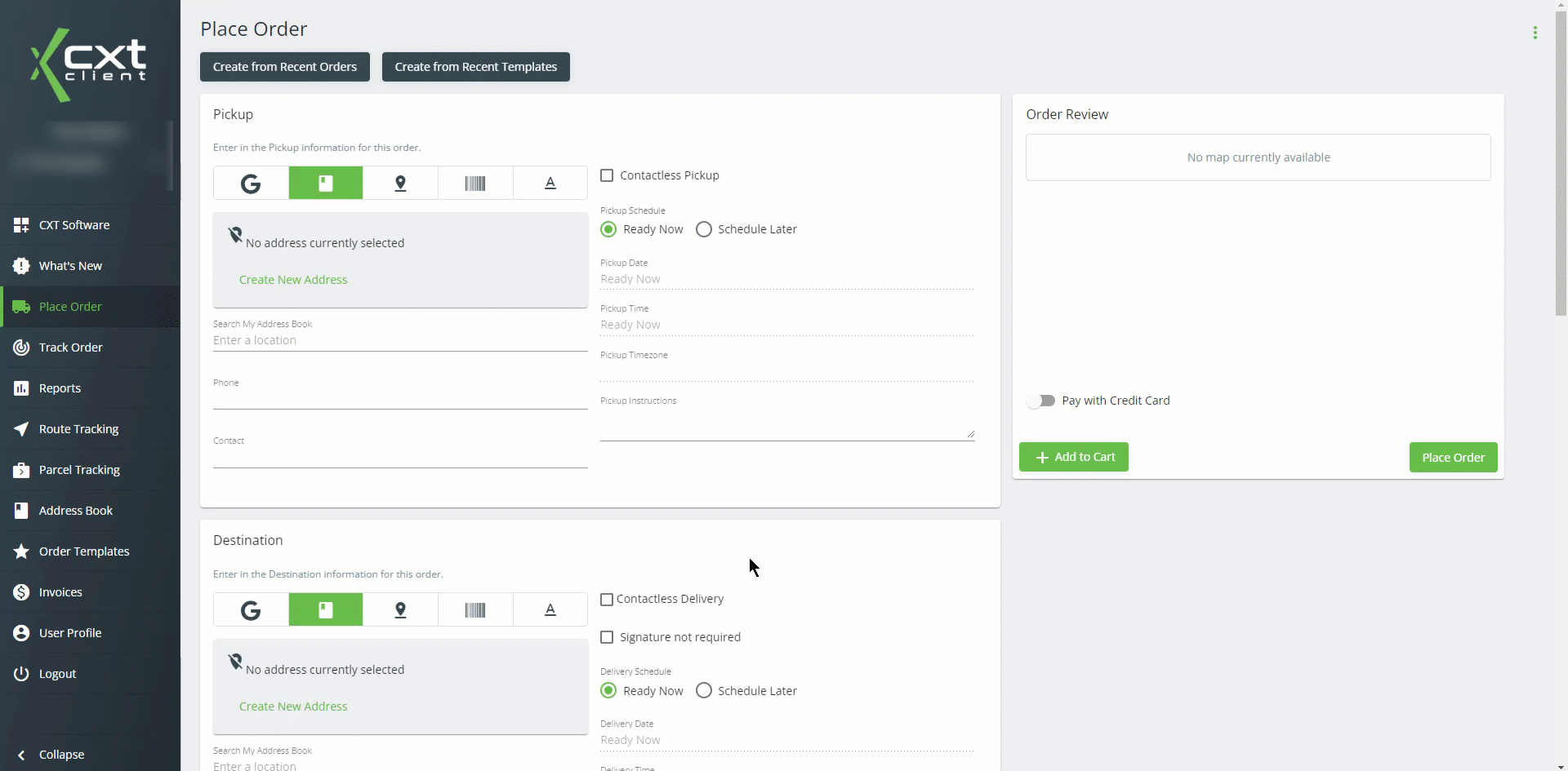 Animated looping screen capture of the new parcel editing functionality added to the Client Portal