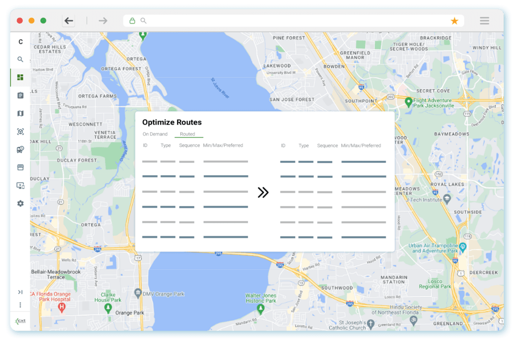 depiction of route optimization in the Operations App