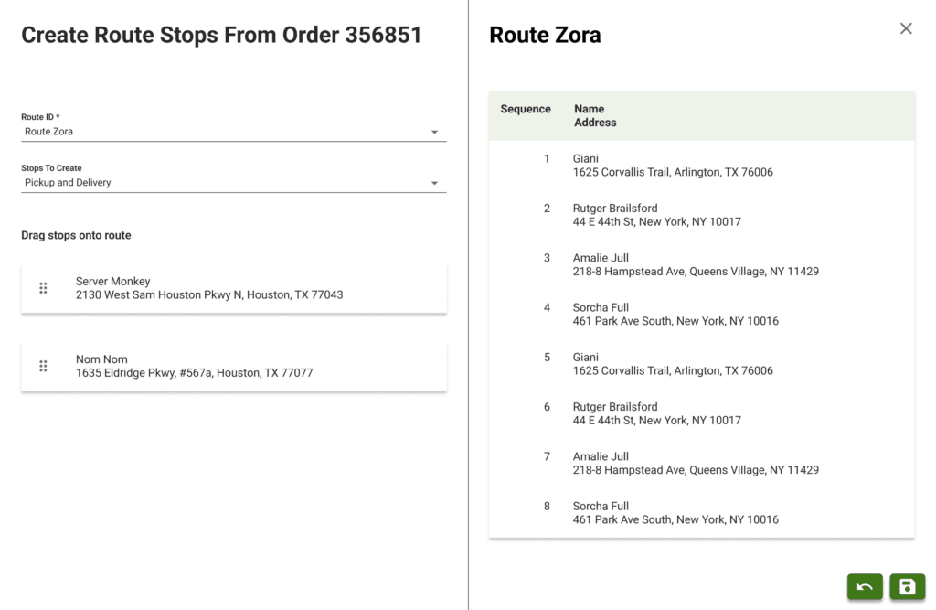Add to Route module UI