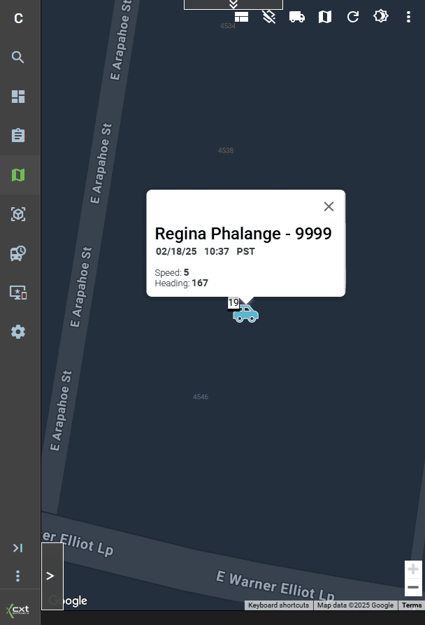 Mockup of hover-over text in the Visual Dispatch Board