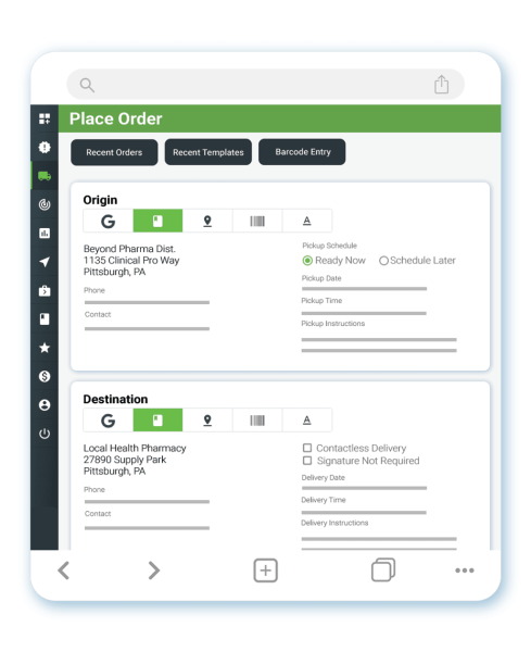 Client Portal pharmaceutical order