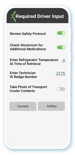 CXT Driver pharmaceutical required driver input