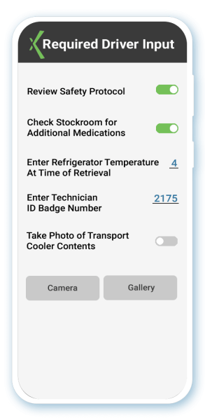 CXT Driver pharmaceutical required driver input