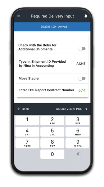 CXT Driver mobile courier app driver input